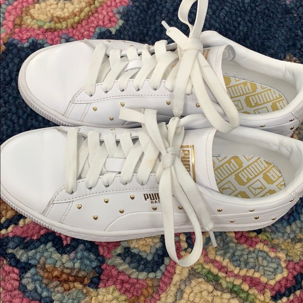 Adidas white leather sneakers
